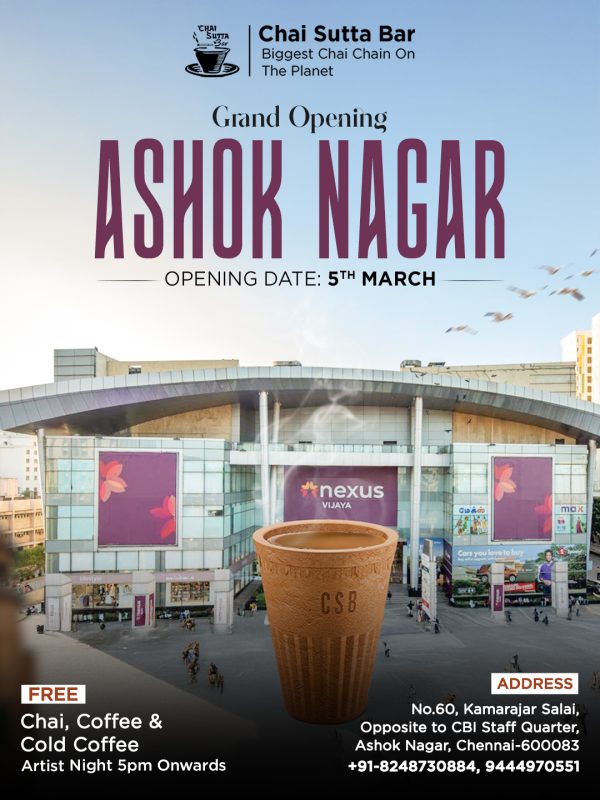 chai ashoka nagar grand opening poster